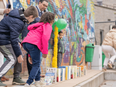 Feestelijke opening van de Bibliotheek op school bij Basisschool Markeent in Weert