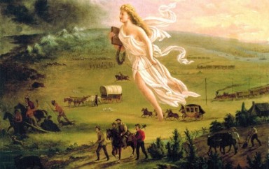 Afbeelding: American Progress; schilderij (1872) van John Gast  